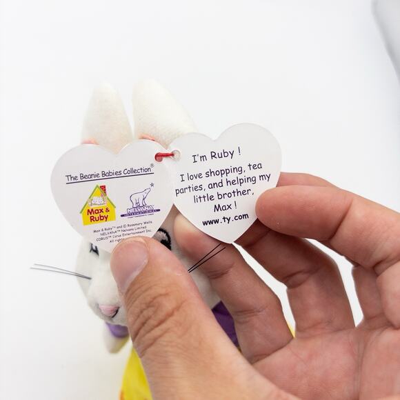 NEW Ty Beanie Baby RUBY Bunny Rabbit Nick Jr. Max & Ruby Easter Plush Toy - Picture 9 of 9
